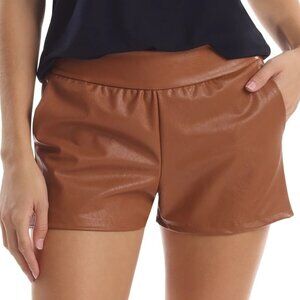 Commando Faux Leather Relaxed Short - SLG39 (Cocoa)